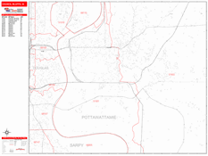 Council Bluffs Digital Map Red Line Style